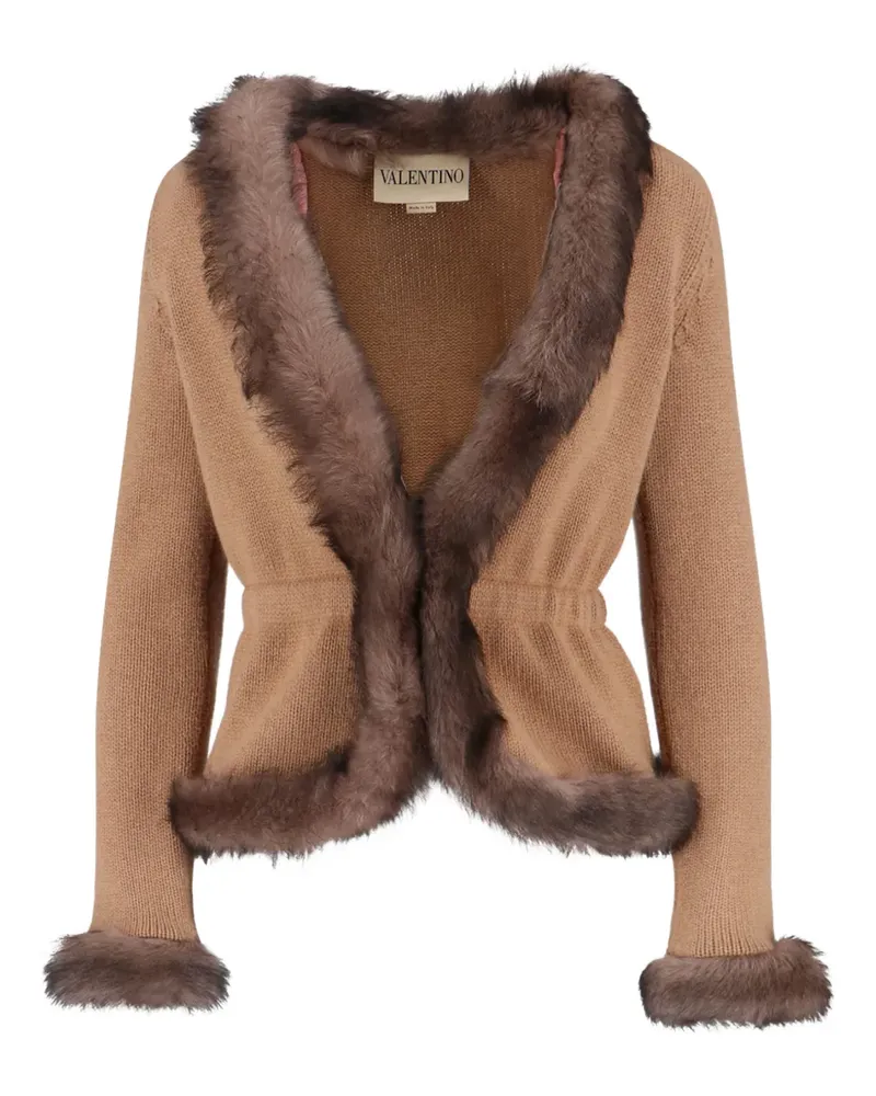 Valentino Garavani shearling-trim jacket - Braun Braun