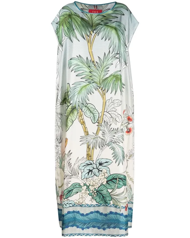 For Restless Sleepers Maxikleid aus Seide mit Print - Nude Nude