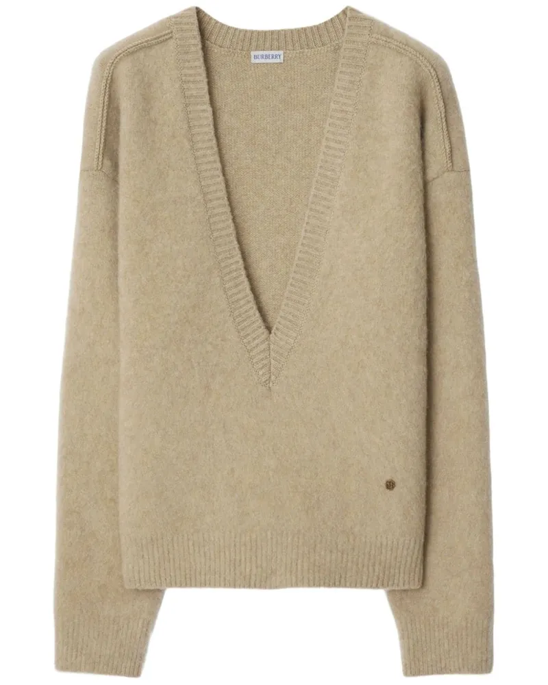 Burberry Pullover mit tiefem V-Ausschnitt - Nude Nude