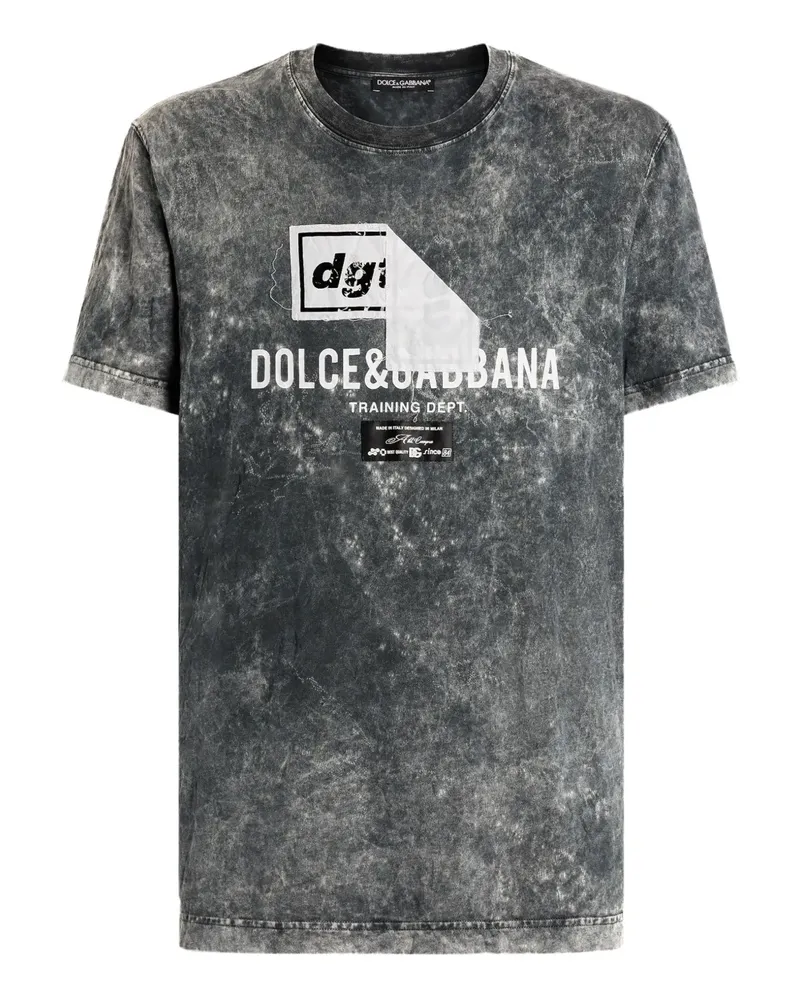 Dolce & Gabbana T-Shirt mit grafischem Print - Grau Grau