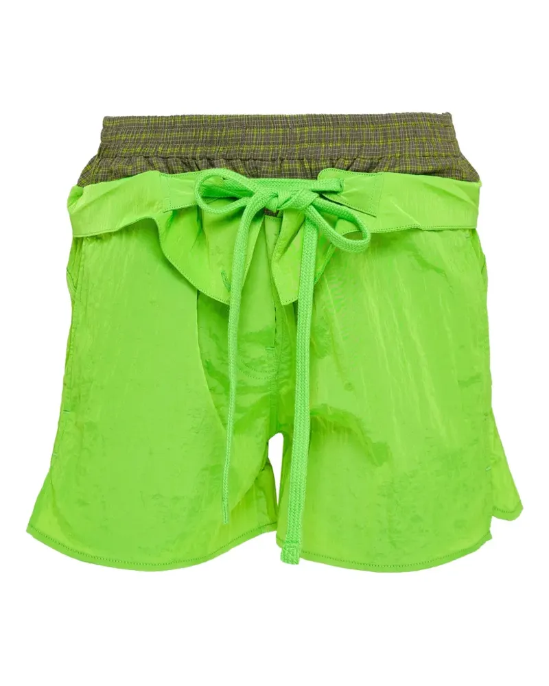 OPEN YY layered color-block shorts - Grün Grün