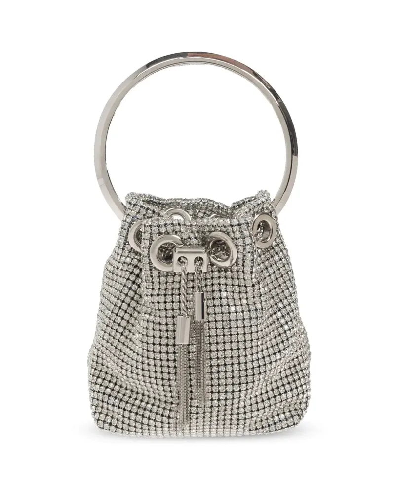 Jimmy Choo Bon Bon Beuteltasche mit Kristallen - Silber Silber