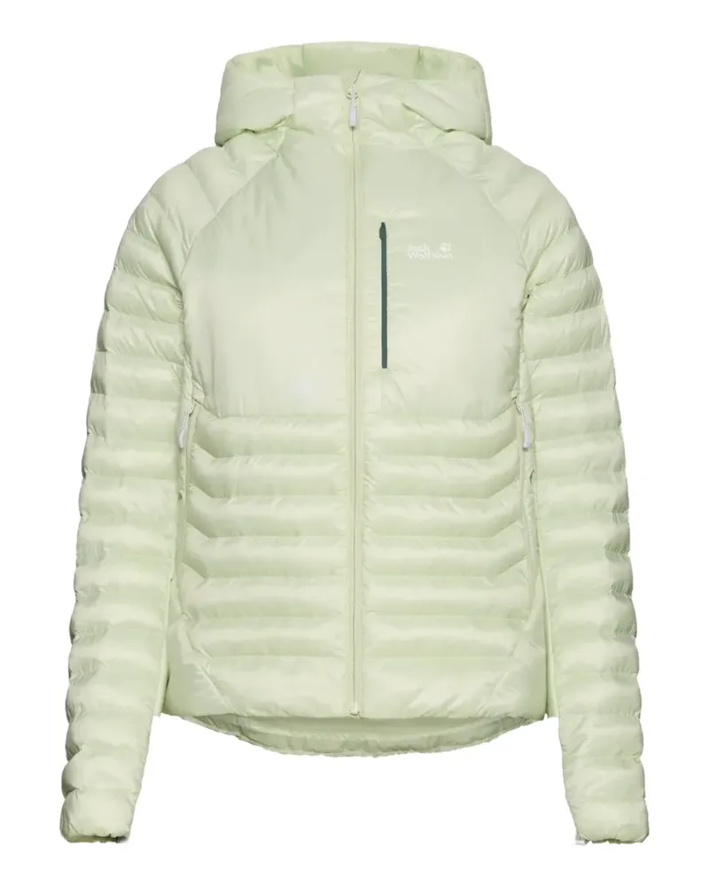 Jack Wolfskin Wattierte Routeburn Pro 2 Kapuzenjacke mit Steppung - Grün Grün