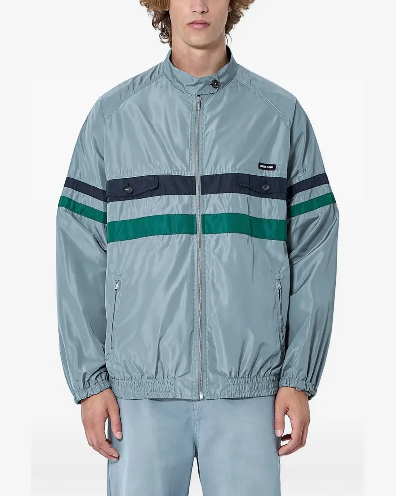 Miu Miu striped zip-front jacket - Grau Grau