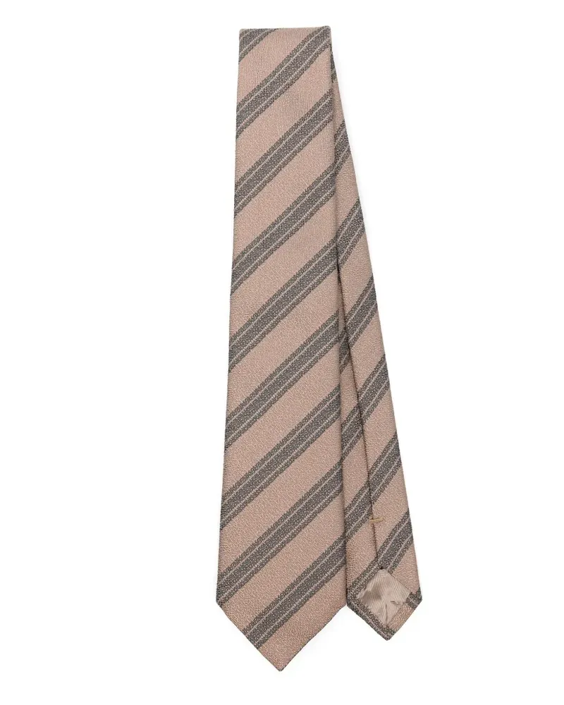 Emporio Armani Krawatte mit diagonalen Streifen - Nude Nude
