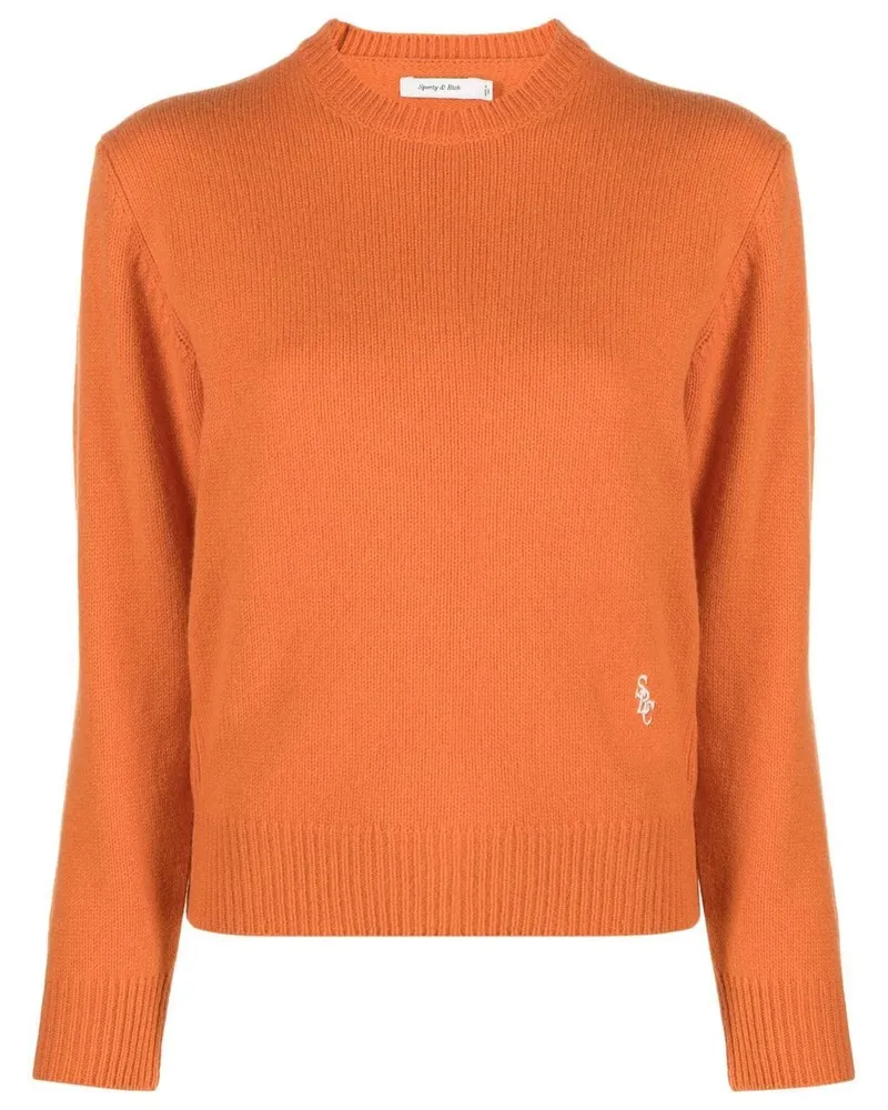 SPORTY & RICH Pullover mit Rundhalsausschnitt - Orange Orange