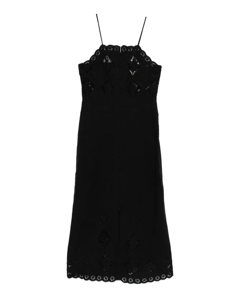 Isabel Marant Nelsane Midikleid mit Knöpfen - Schwarz Schwarz