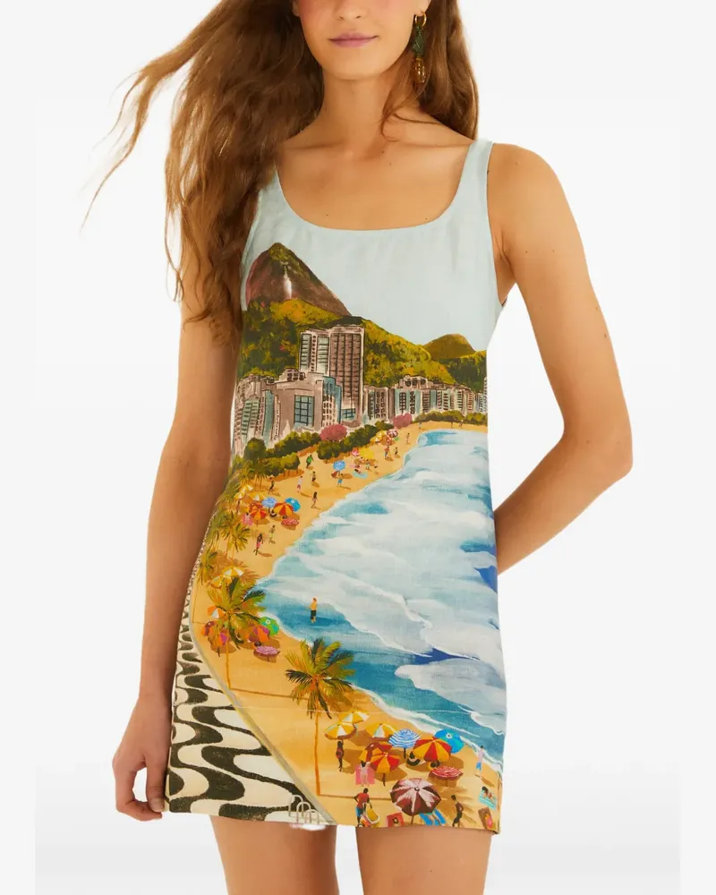 FARM Rio copacabana-print mini dress - Blau Blau