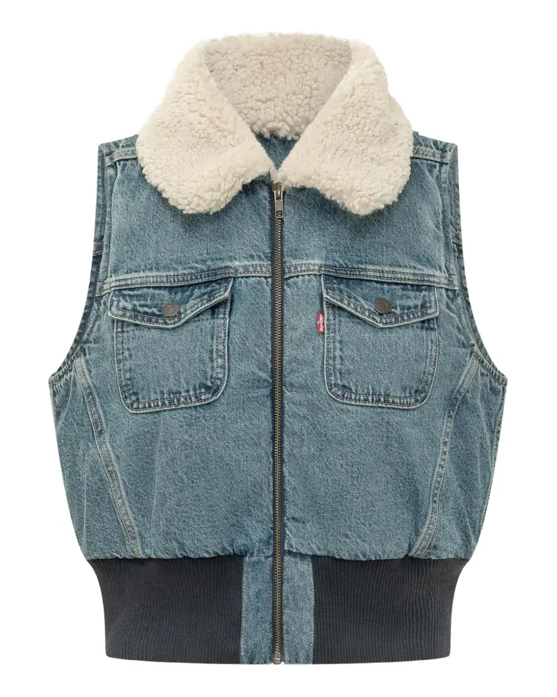 Levi's Jeansweste mit Sherpa-Kragen - Blau Blau
