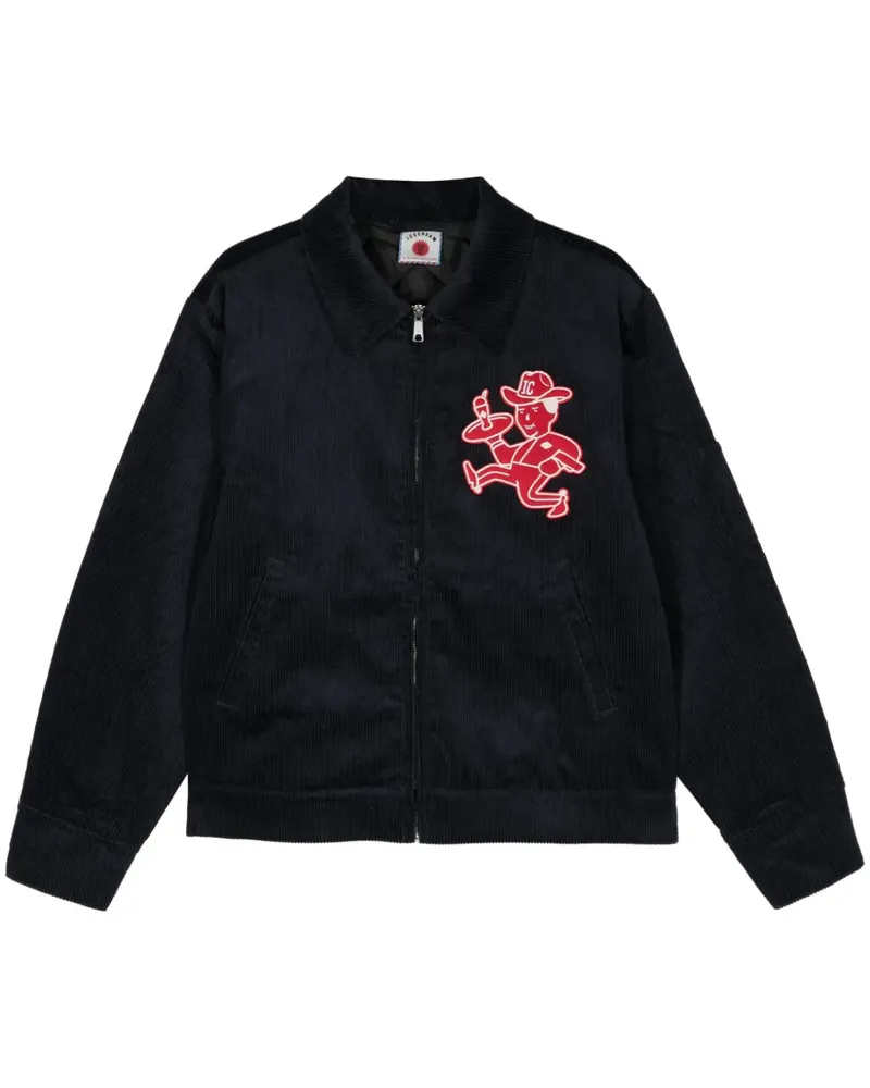 ICECREAM Hemdjacke aus Cord mit Logo-Patch - Blau Blau