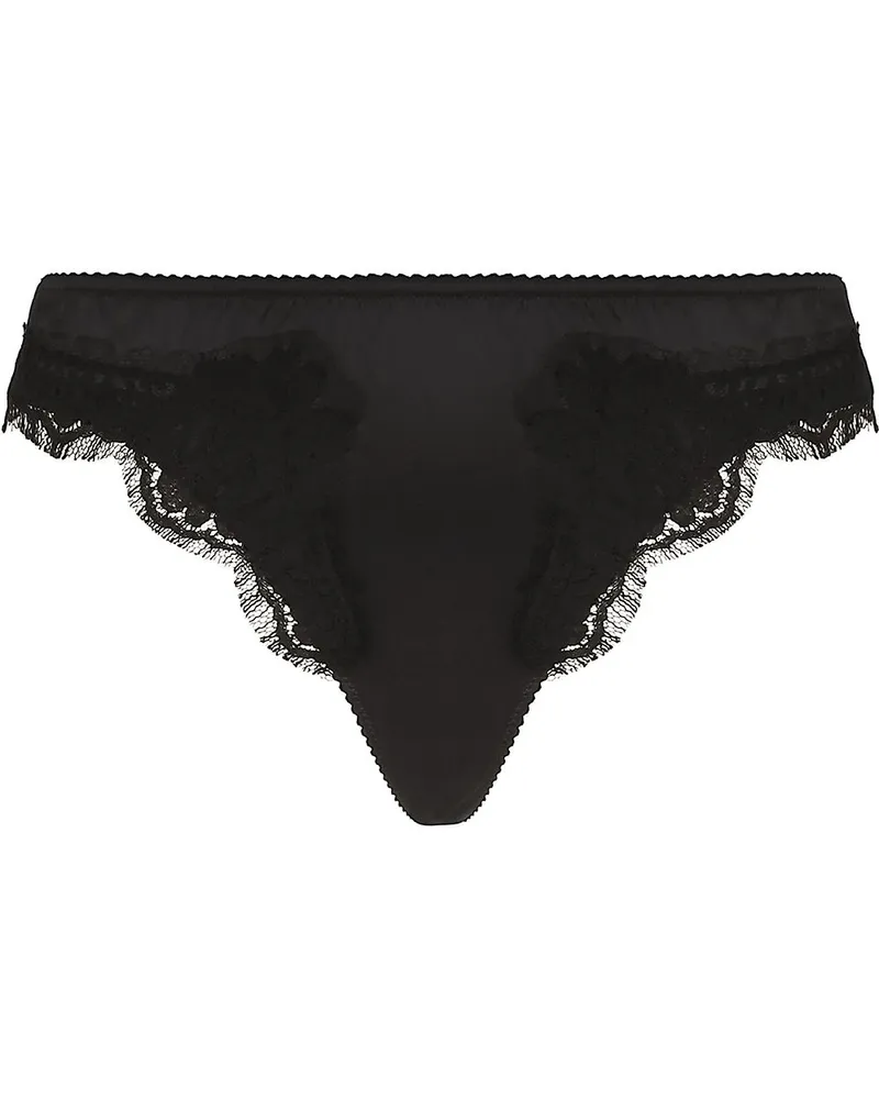 Dolce & Gabbana Tanga mit Spitze - Schwarz Schwarz
