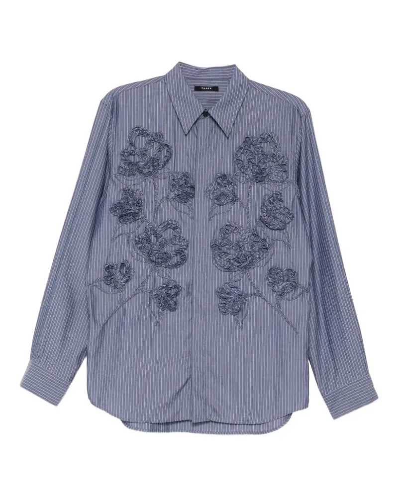 TAAKK floral-embroidered shirt - Blau Blau
