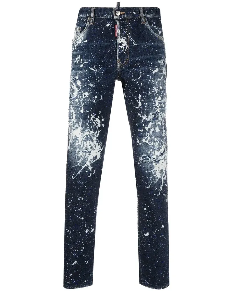 Dsquared2 Jeans mit Farbklecks-Print - Blau Blau