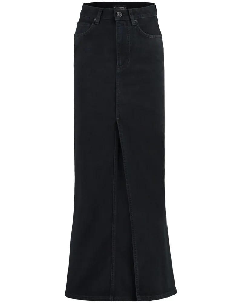 Balenciaga Halbhoher Jeansrock - Schwarz Schwarz