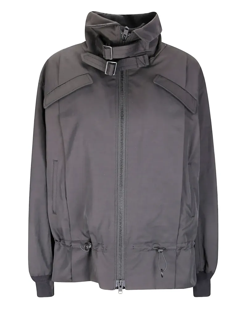 Yohji Yamamoto Geraffte Twill-Jacke - Schwarz Schwarz