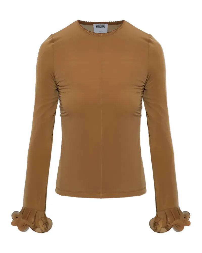 Moschino Langarmshirt mit gerüschten Bündchen - Braun Braun