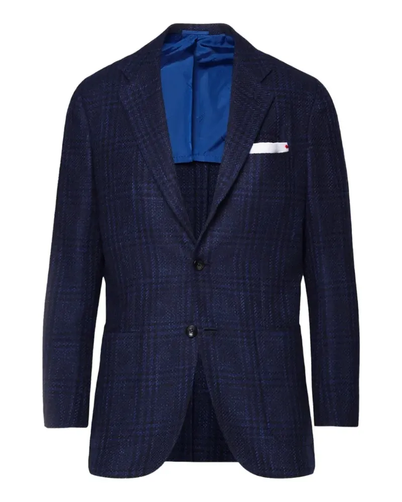 Kiton Kariertes Sakko - Blau Blau
