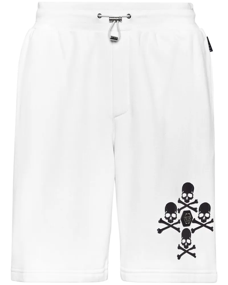 Philipp Plein Shorts mit Totenkopf-Print - Weiß Weiß
