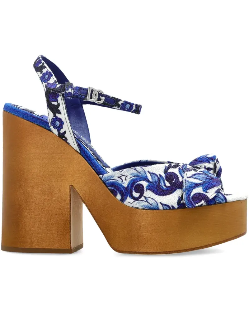 Dolce & Gabbana Sandalen mit Blumenmotiv 125mm - Weiß Weiß
