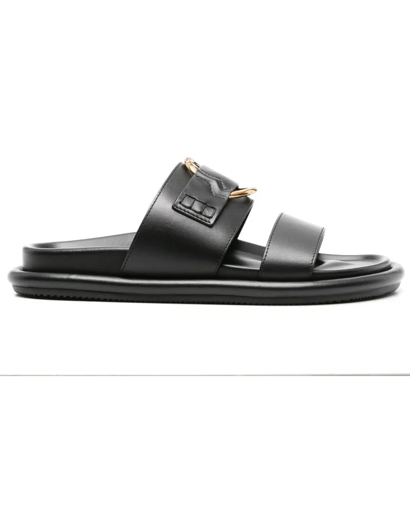 Moncler Bell Pantoletten aus Leder - Schwarz Schwarz