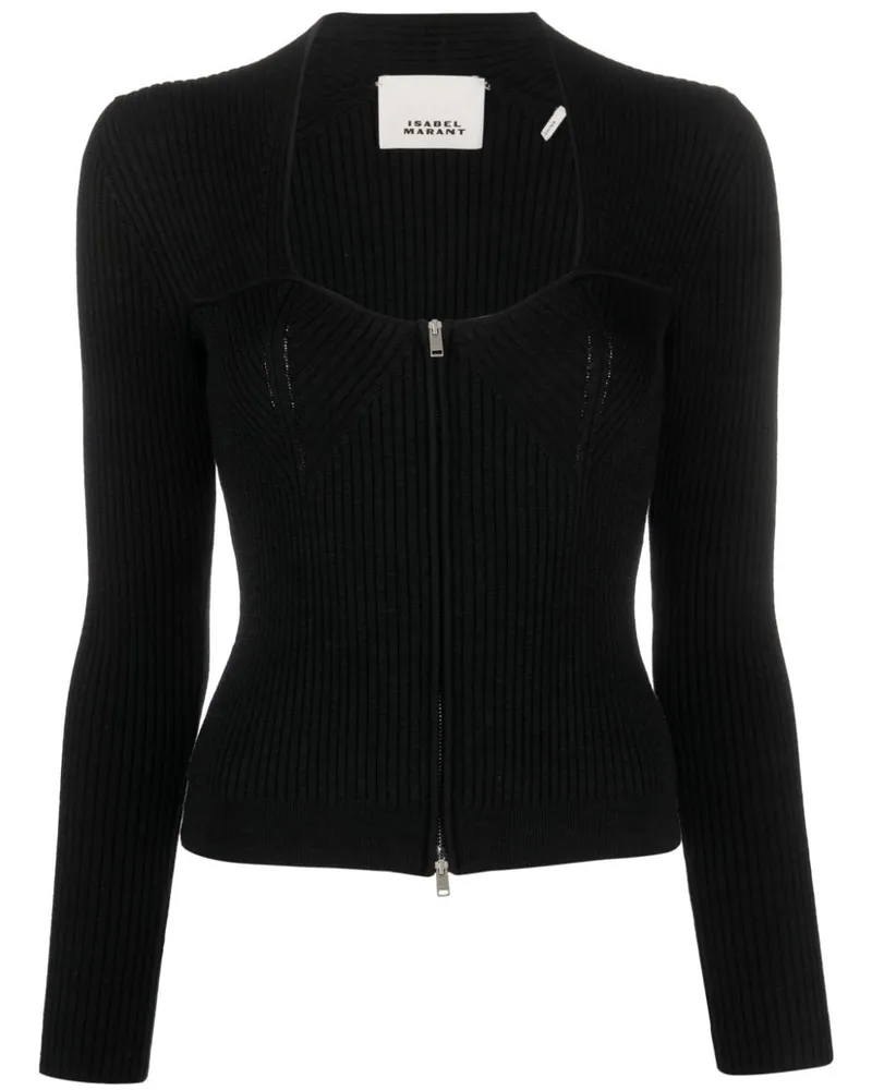Isabel Marant Gerippter Cardigan - Schwarz Schwarz