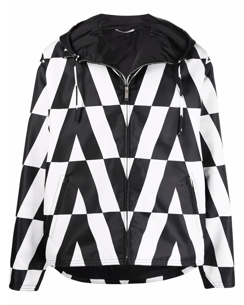Valentino Garavani Kapuzenjacke mit Logo-Print - Schwarz Schwarz