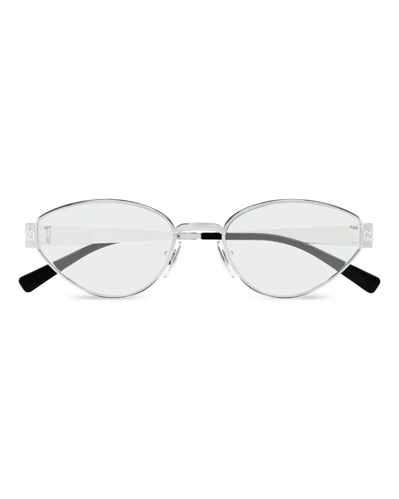 Gucci Brille mit ovalem Gestell - Silber Silber
