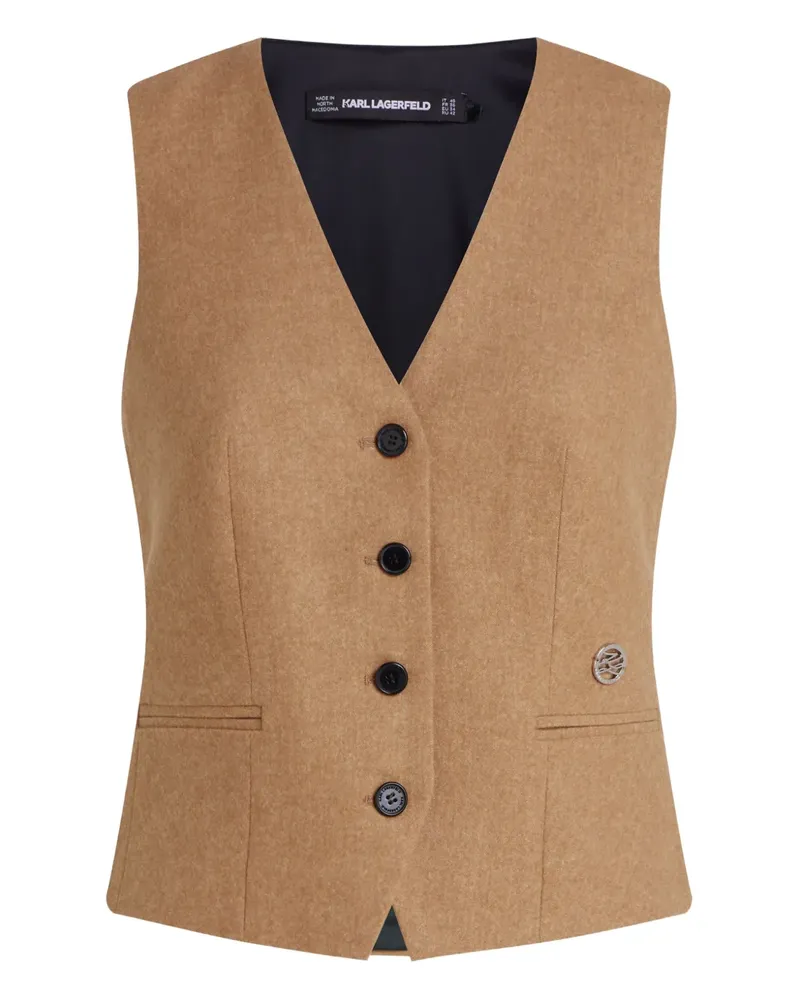 Karl Lagerfeld Gürtel-Weste mit Flanellknöpfen - Braun Braun