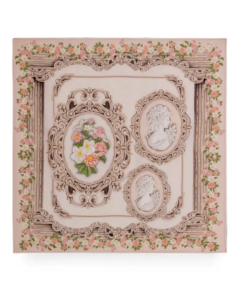 AGUA BENDITA Ceiba Paraiso printed silk scarf - Rosa Rosa