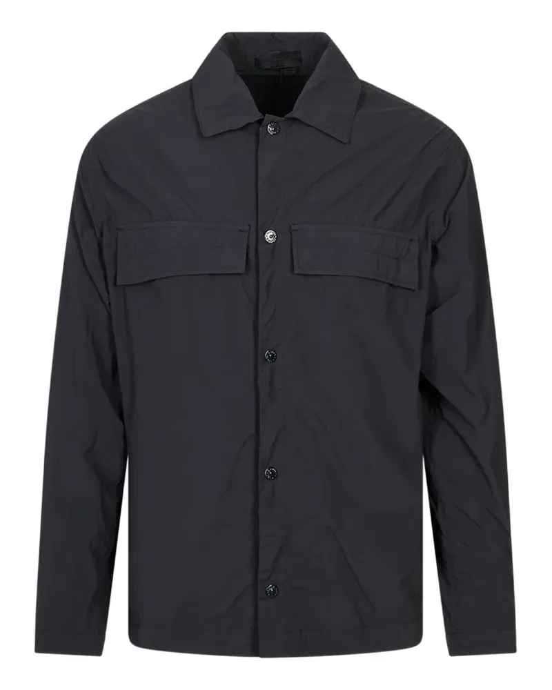 Stone Island 1200044 Smerigliato_S.I. Ghost Hemdjacke - Blau Blau