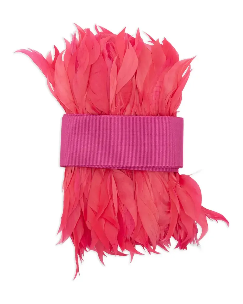 Sara Roka feather-trim belt - Rosa Rosa