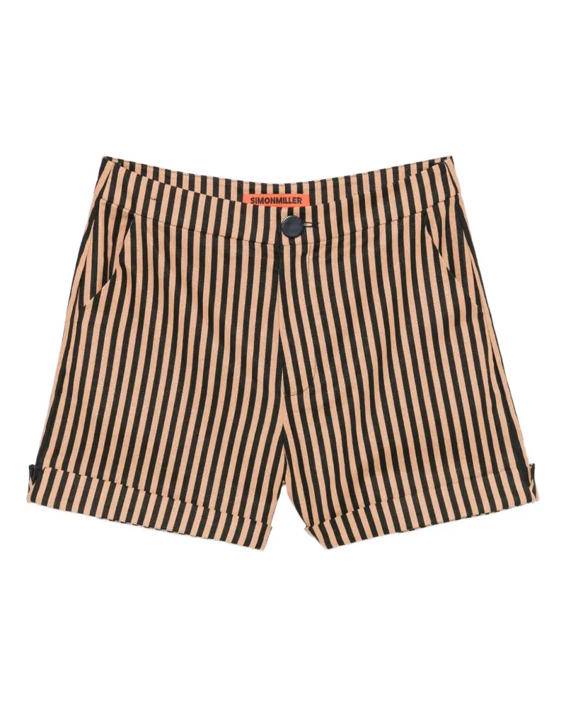 Simon Miller Gestreifte Como Shorts - Schwarz Schwarz