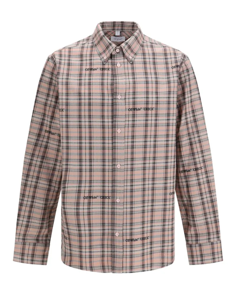 OFF-WHITE checked flannel shirt - Nude Nude