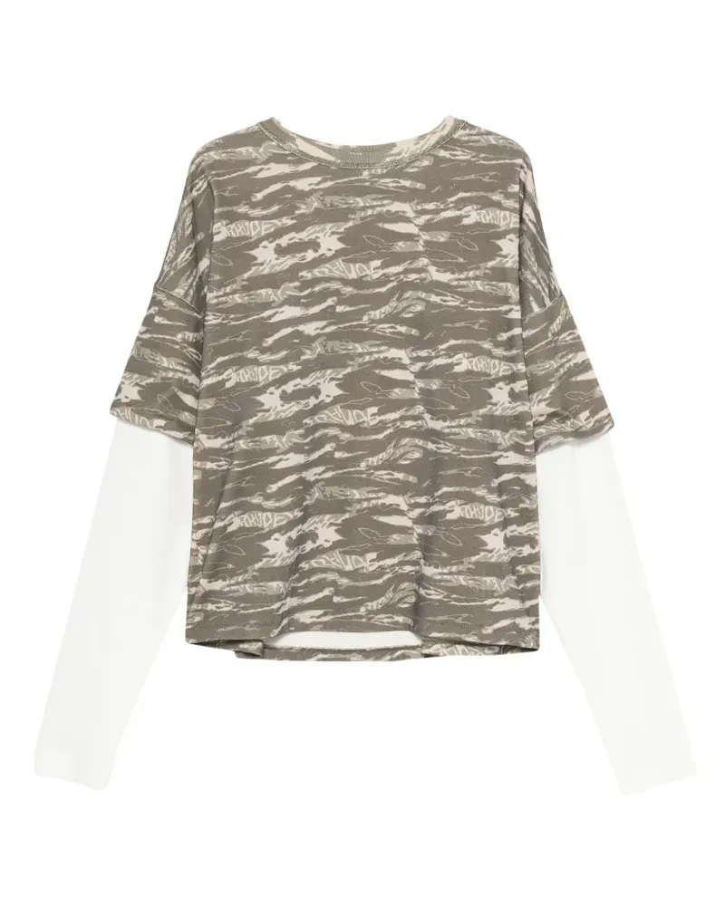 RHUDE T-Shirt mit Camouflage-Print - Grün Grün