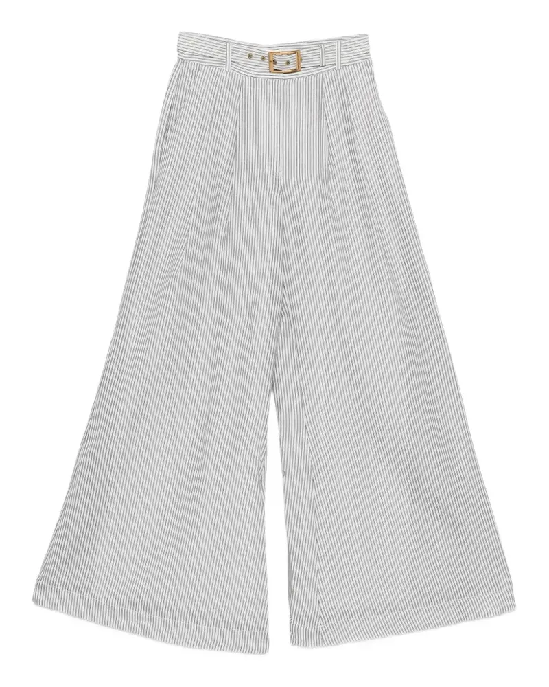 Zimmermann belted striped palazzo pants - Weiß Weiß