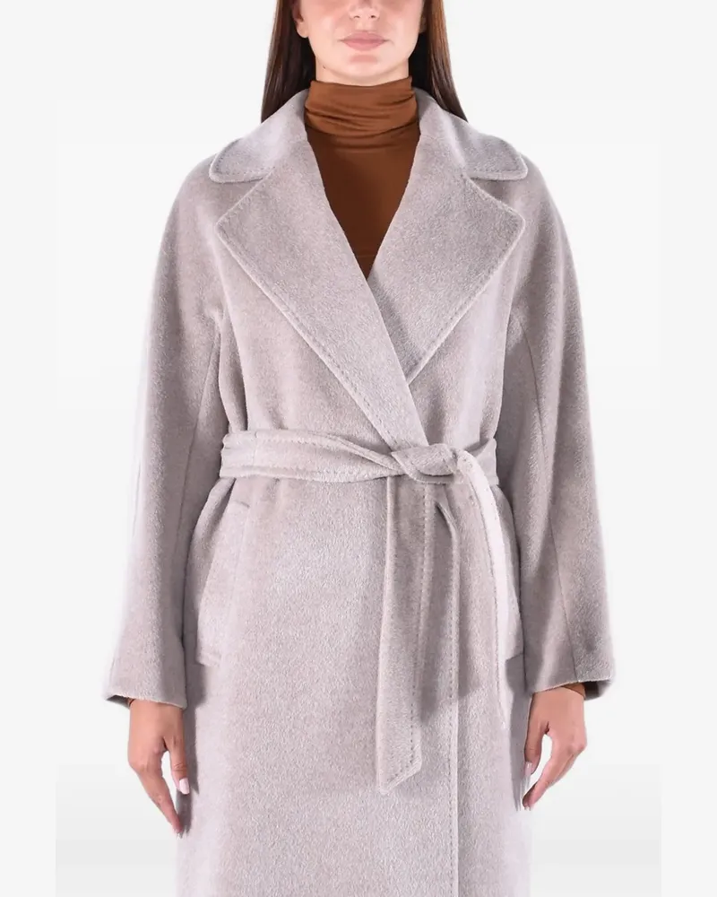 Max Mara belted kimono-sleeve coat - Grau Grau