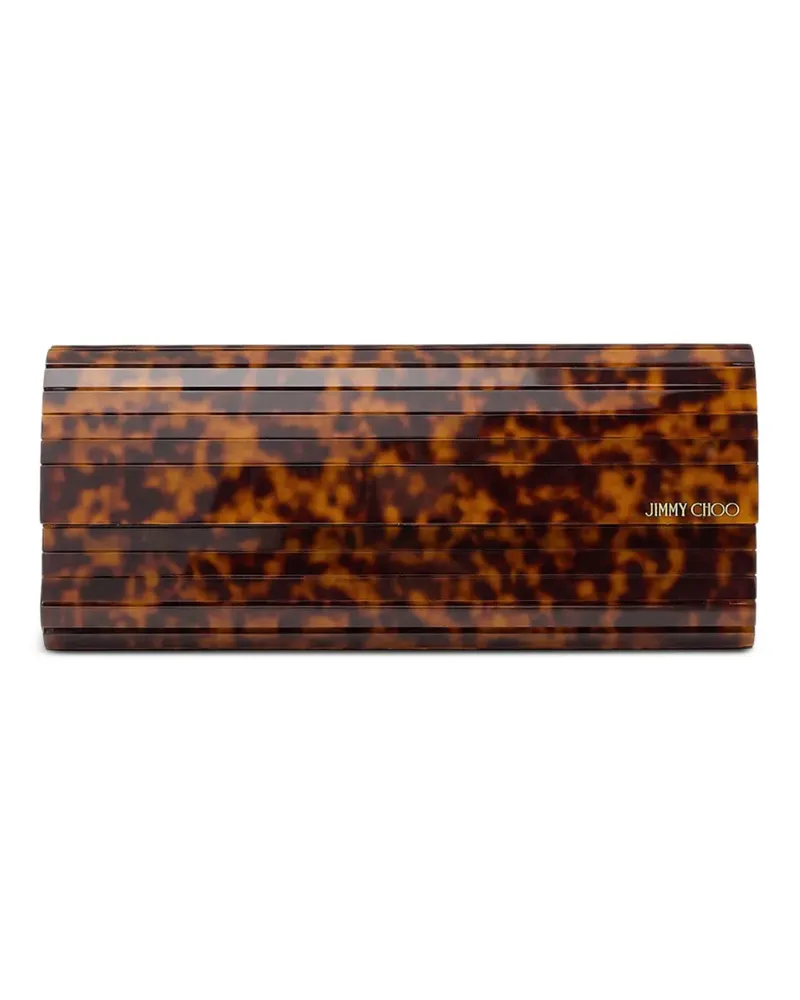 Jimmy Choo Sweetie tortoiseshell-effect clutch bag - Braun Braun