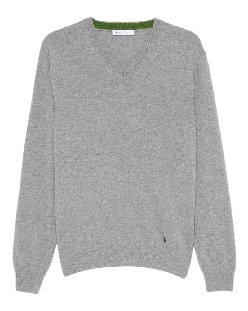 Manuel Ritz Pullover mit V-Ausschnitt - Grau Grau