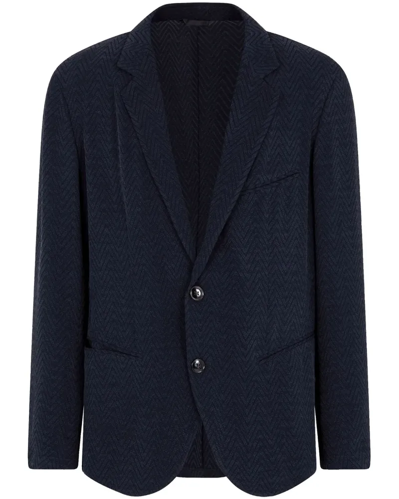 Giorgio Armani Sakko mit Zickzackmuster - Blau Blau