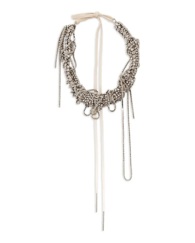 Dries van Noten Halskette mit Kristallen - Silber Silber