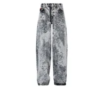 Acid-Wash-Jeans mit Reißverschluss - Grau