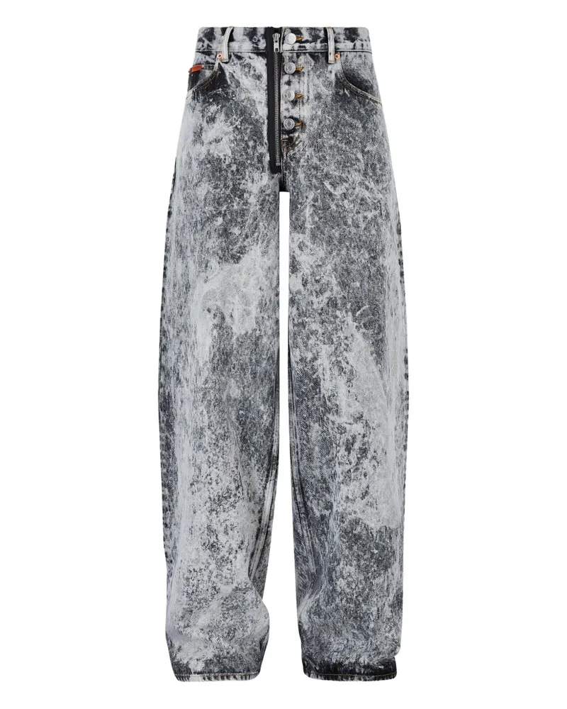 Martine Rose Acid-Wash-Jeans mit Reißverschluss - Grau Grau