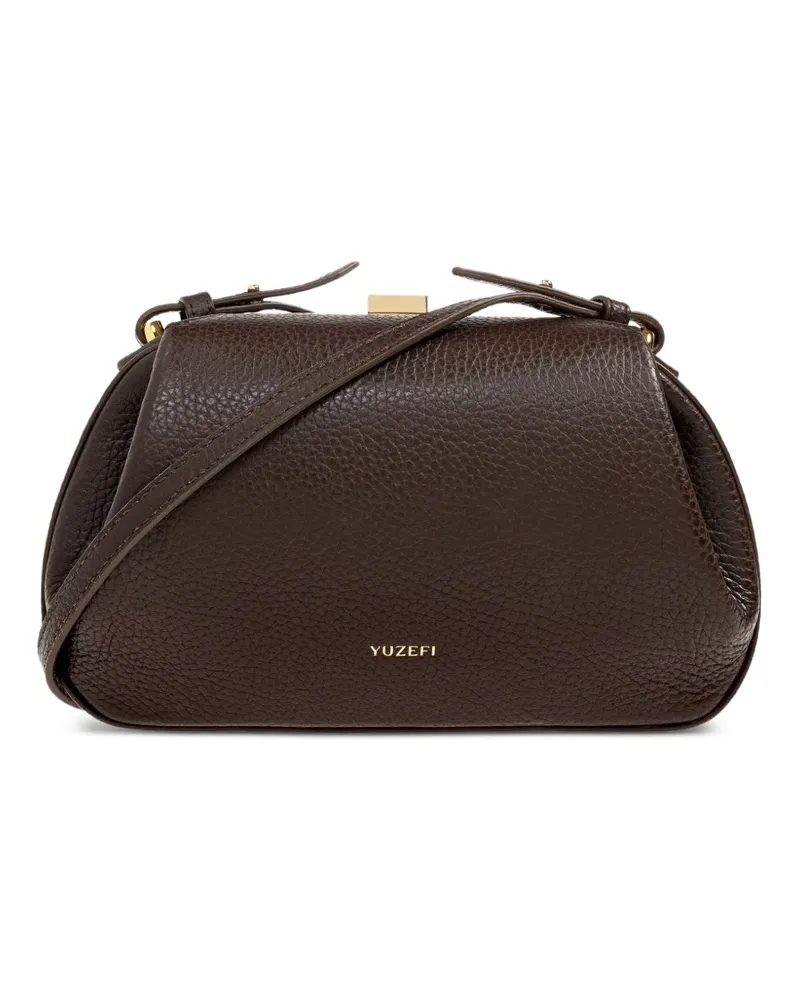 YUZEFI Schultertasche mit Lederspangendetail - Braun Braun
