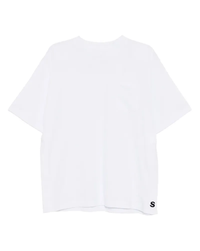 Sacai T-Shirt mit Brusttasche - Weiß Weiß