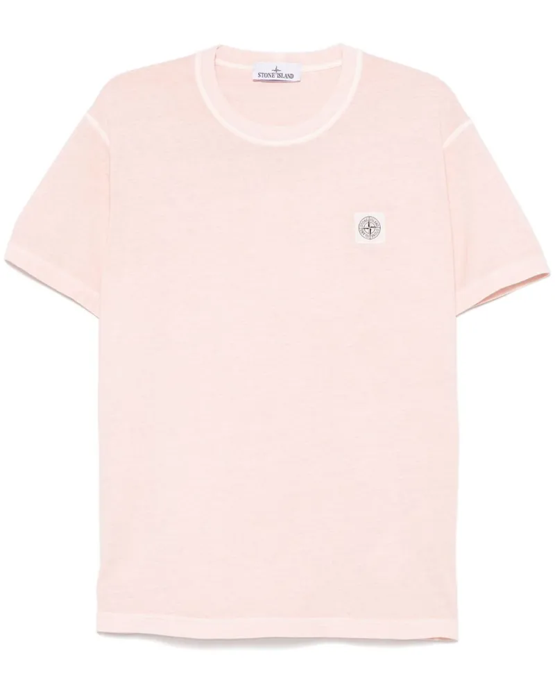 Stone Island T-Shirt mit Kompass-Applikation - Rosa Rosa