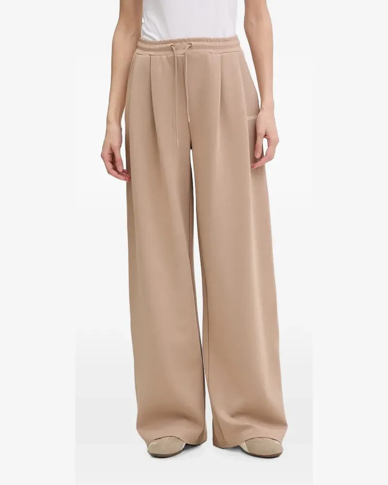 Guess Jasmine pleated side-stripe track pants - Nude Nude