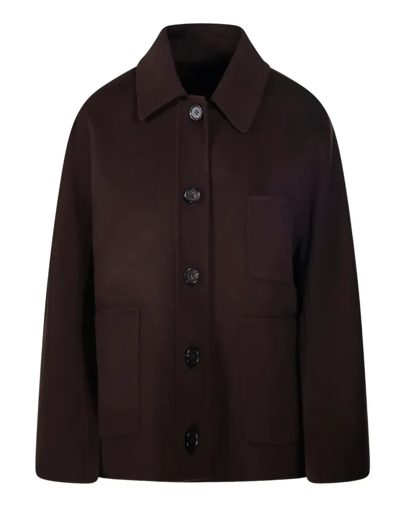 Max Mara button-up patch-pocket jacket - Braun Braun
