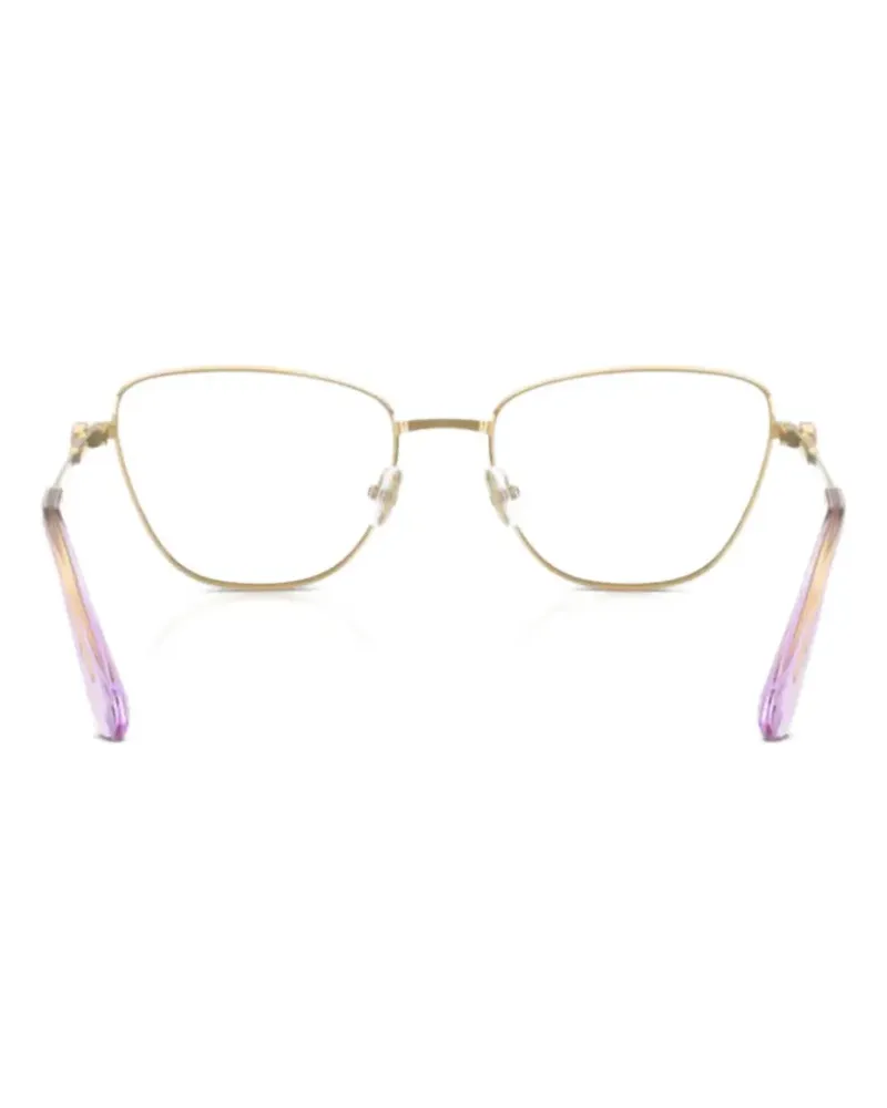 Swarovski crystal-embellished geometric-frame glasses - Gold Gold