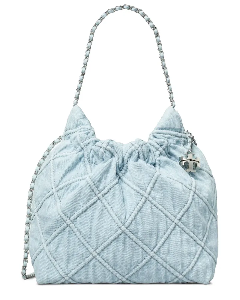Tory Burch Mini Fleming Jeans-Umhängetasche - Blau Blau