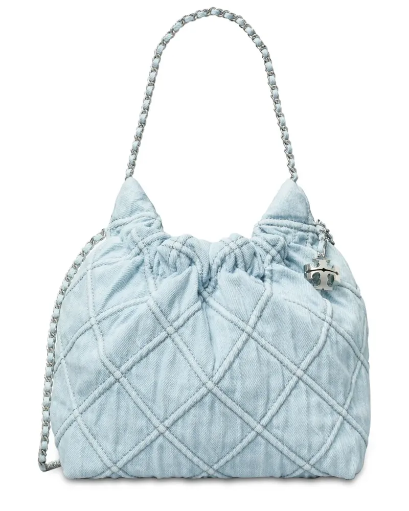 Tory Burch Mini Fleming Jeans-Umhängetasche - Blau Blau